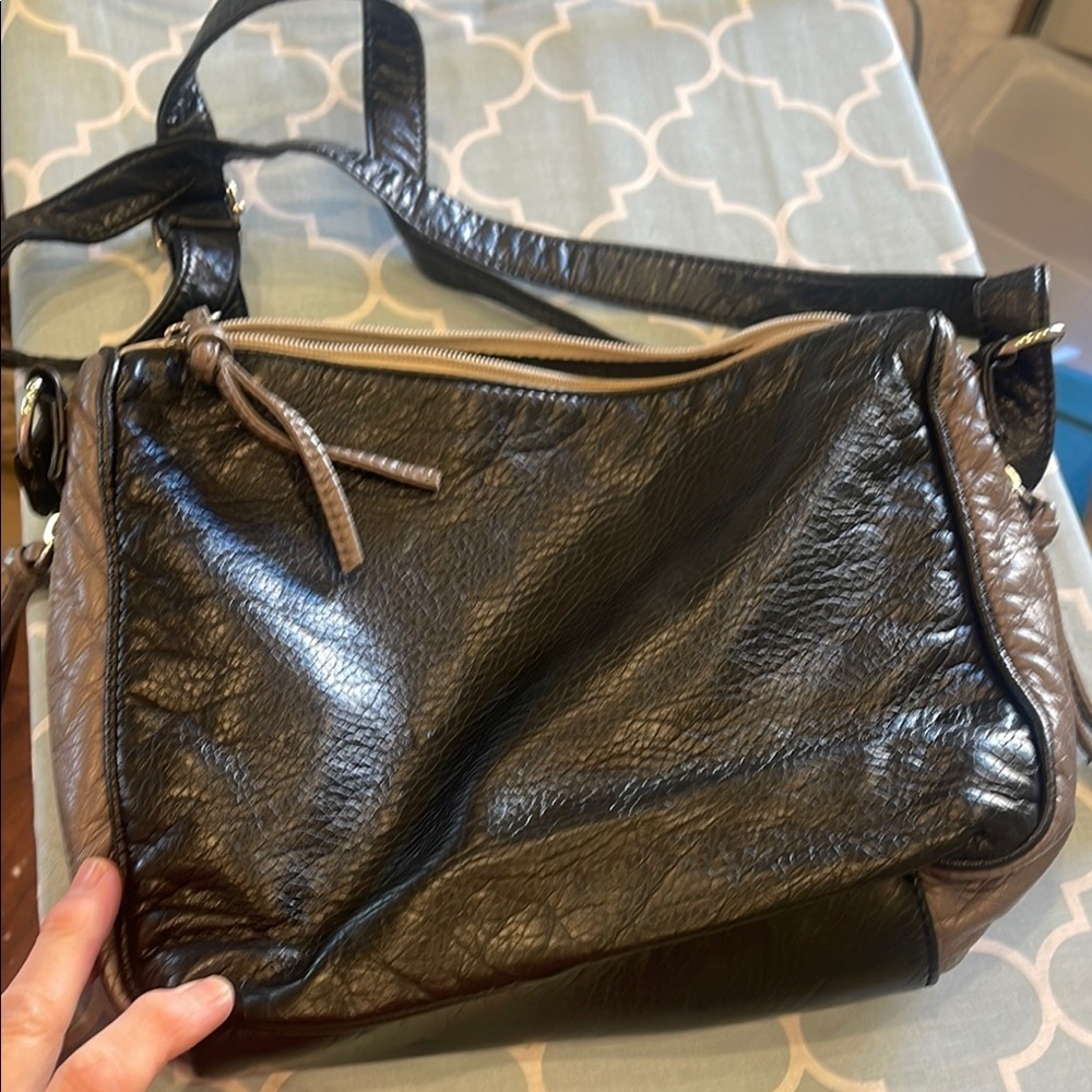 Bueno Cream and Brown Crossbody Bag with Stylish Design and Adjustable Strap - Picture 4 of 4